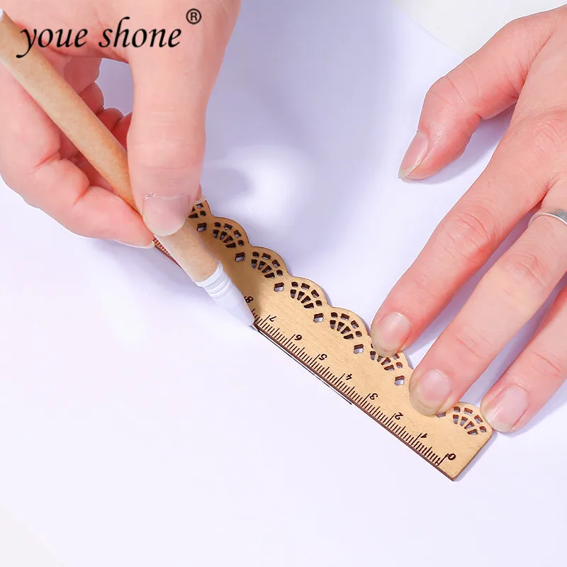 1 шт. 15 см Милая Кружевная деревянная линейка измерительная Инструмент Линейка