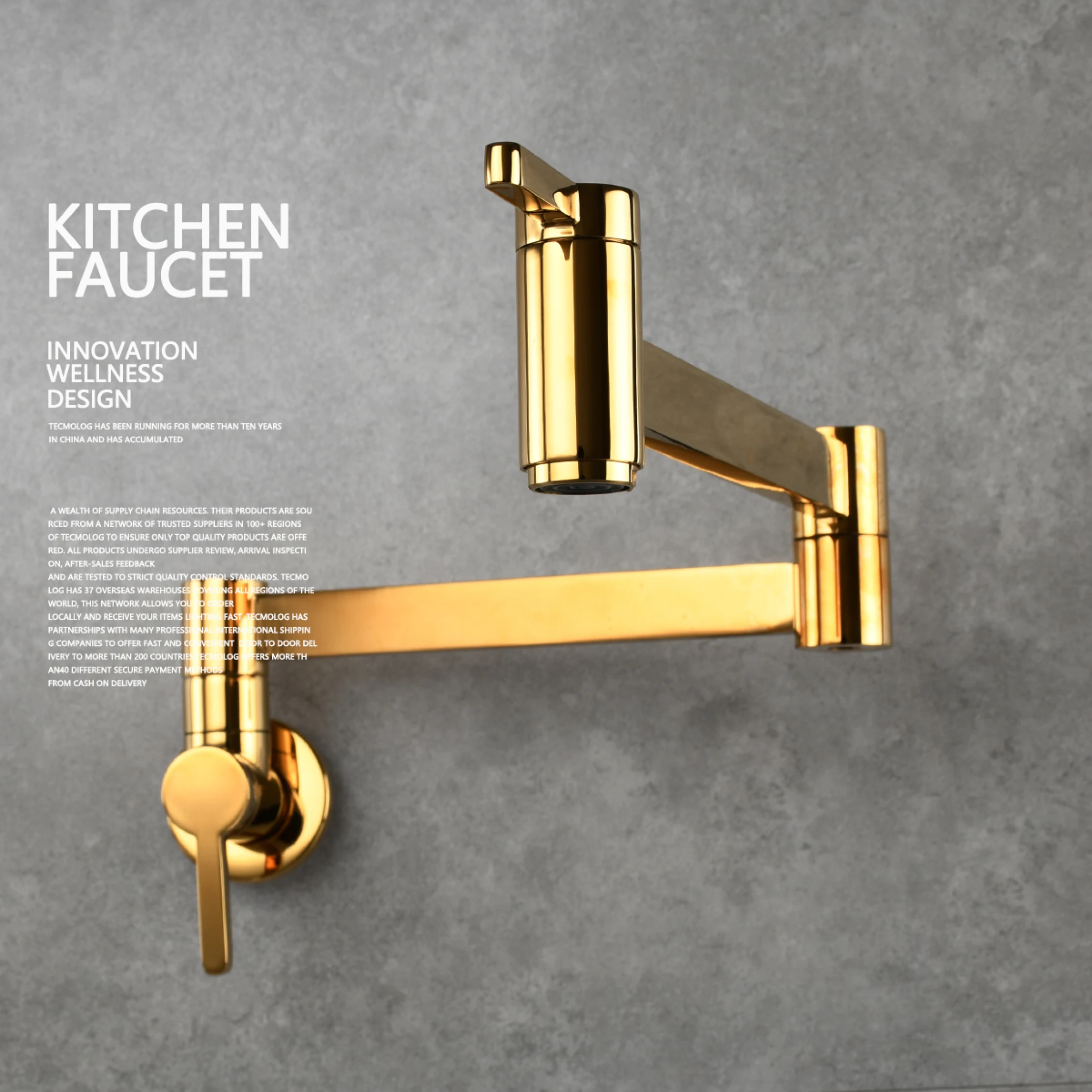 Медная квадратная двойная смеситель на раковину с включением и выключением, для кухни, настенного типа, складной, однокрановый, только холодной воды, для мойки и продления.