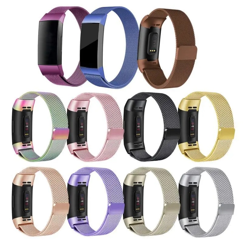 9 цветов для Fitbit charge 3 фитнес-браслет магнитный с миланским плетением браслет из нержавеющей стали сменные полосы для charge3 ремешок