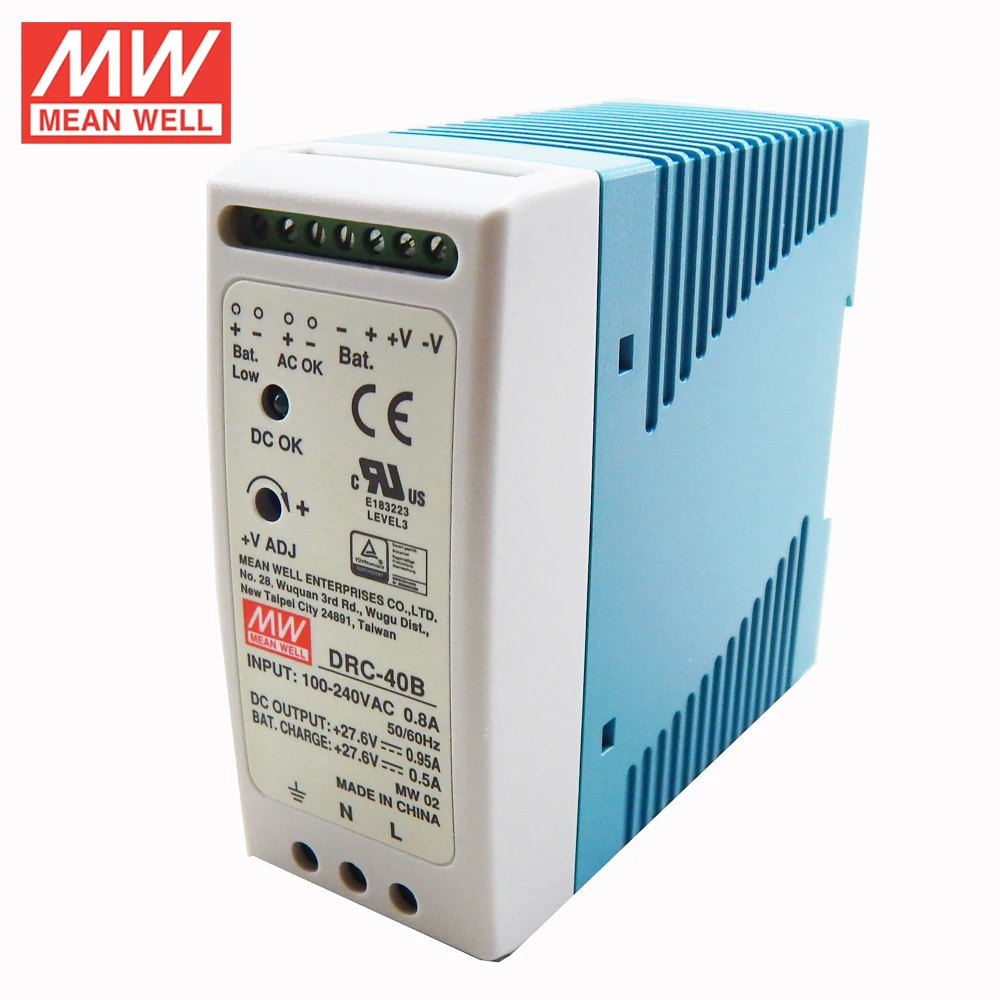Бренд MEAN WELL представляет DRC 40A 40B 13 8 V 27 6 40 Вт оригинальный UPS DIN Rail безопасности