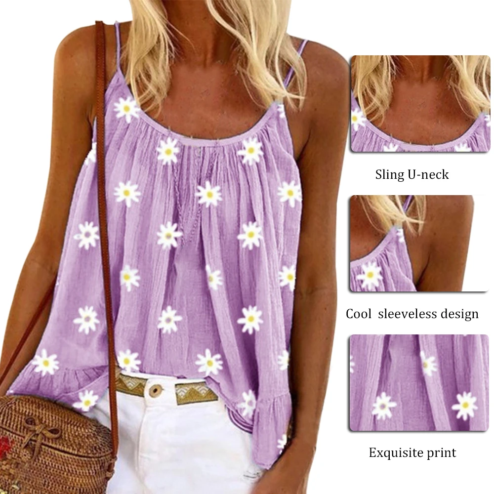 

2020 Summer Sexy O-Neck Sleeveless Blouse Shirt Women Print Loose Hollow Out Tops Lady Off Shoulder Plus Size Blusa