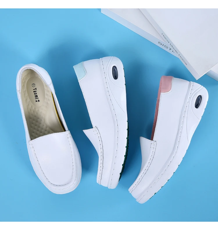 Women's shoes 2020 Nurse white wedge flat comfortable bottom soft cushion anti-slip hospital | Обувь