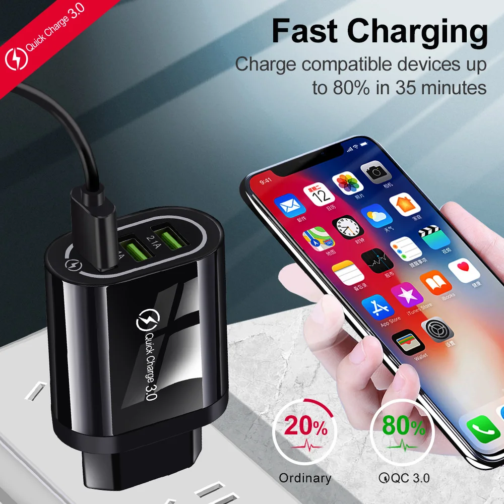 Olaf Quick Charge 3 0 зарядное устройство USB для мобильного телефона 18 Вт ЕС США вилка