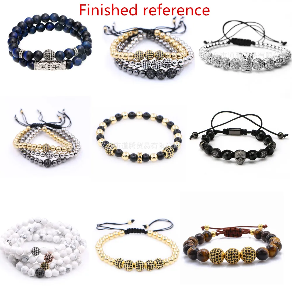 

12MM micro inlaid black and white zircon copper ball handmade DIY bracelet jewelry accessories perforated loose beads