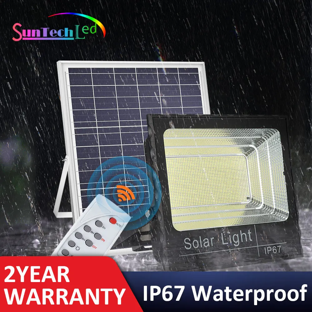 

Solar Lights Outdoor, Street Lamp IP67 Waterproof Super Bright Solar Street Flood Wall Light With Remote