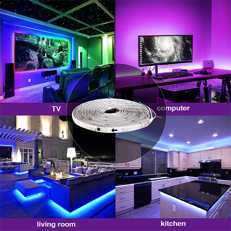 Светодиодная лента WS2811 гибкая Диодная 12 В постоянного тока RGB-лента для