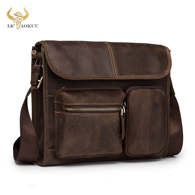 2020 original leather male designer casual messenger crossbody bag fashion tablet mochila satchel university school book bag 202 free global shipping