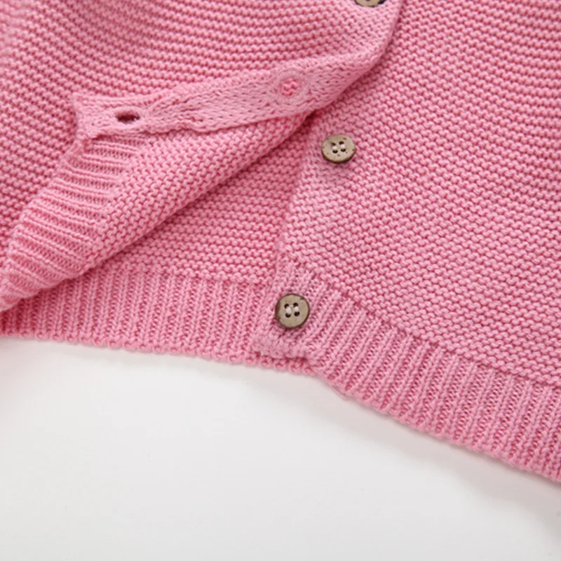 Осенняя хлопковая трикотажная куртка для малышей красный розовый белый свитер