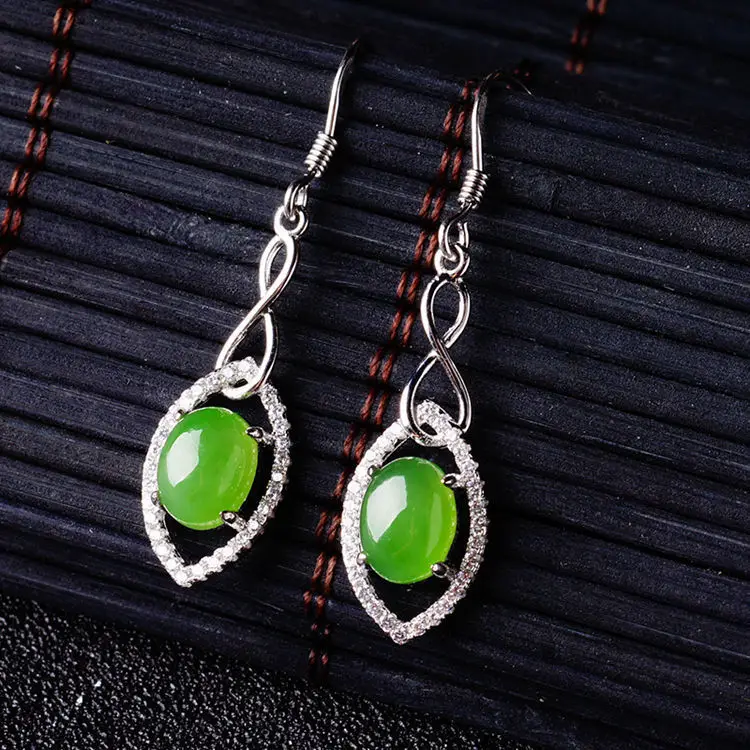 

Earings Fashion Jewelry Jade Earrings, 925 Inlaid With Hetian Long Eardrop Certificate Manufacturers Selling Earrings Female