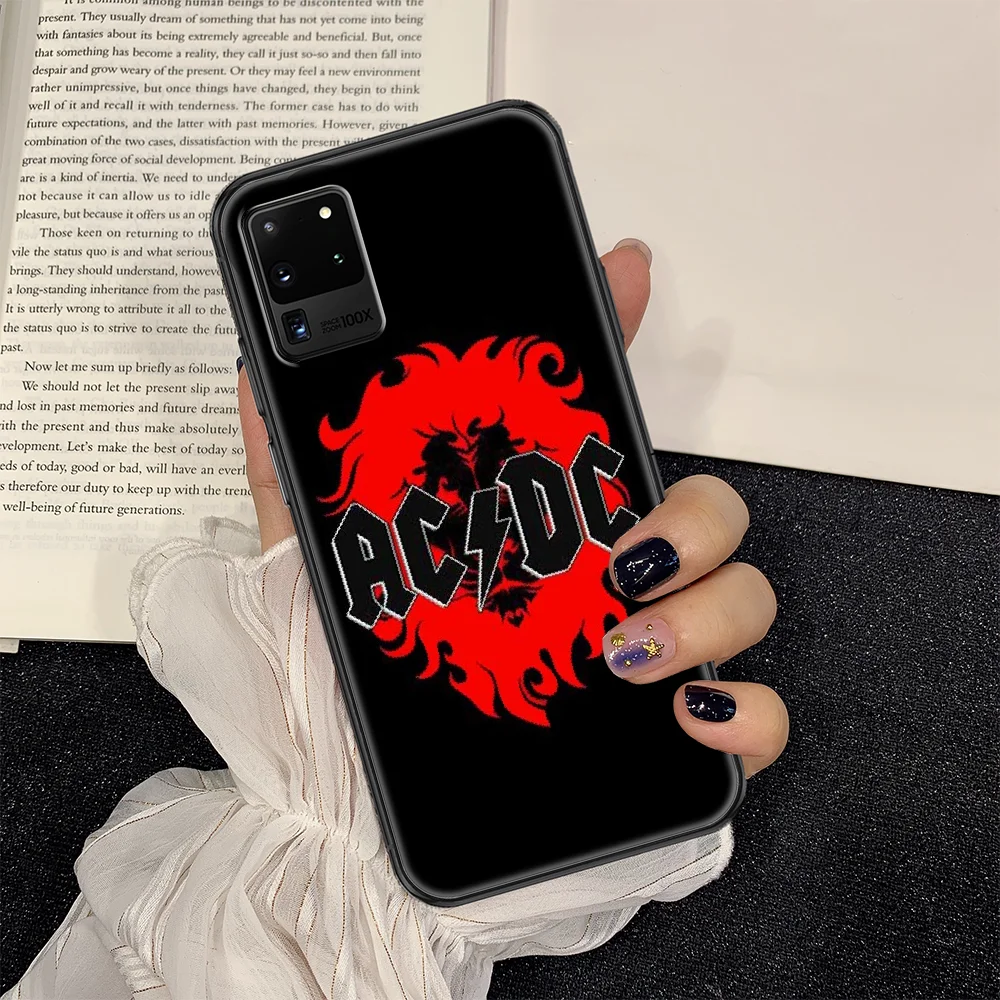 

Ac Music Dc Rock Band Phone case For Samsung Galaxy Note 4 8 9 10 20 S8 S9 S10 S10E S20 Plus UITRA Ultra black 3D waterproof