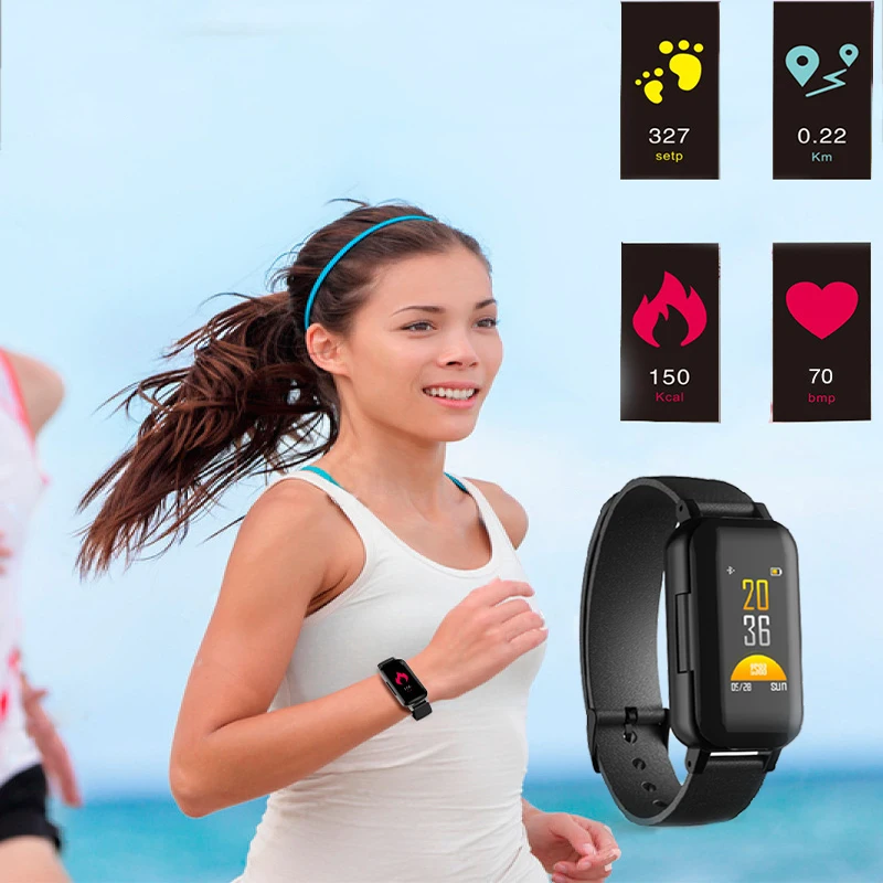 TWS Bluetooth гарнитура qcy T3 Reloj Con Auriculares Inalambricos прослушиватель подключенный человек часы и наушники водонепроницаемые спортивные часы