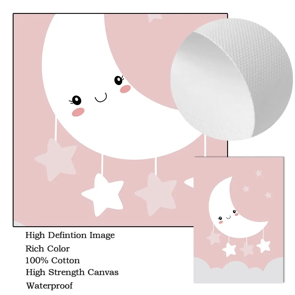 Мерцающая Маленькая звезда Настенная картина для детской комнаты постер на