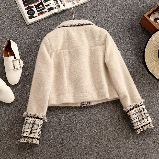 Женская зимняя короткая куртка с длинным рукавом и юбка весенне осенний женский