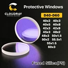 Лазерные защитные стекла Cloudray серии D40-D60, кварцевый плавленый кремнезем для сварочного аппарата для резки волокна, 1064 нм