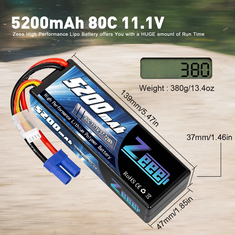 2 блока zeee 111 в 80c 5200 мач 3s lipo батарея с ра