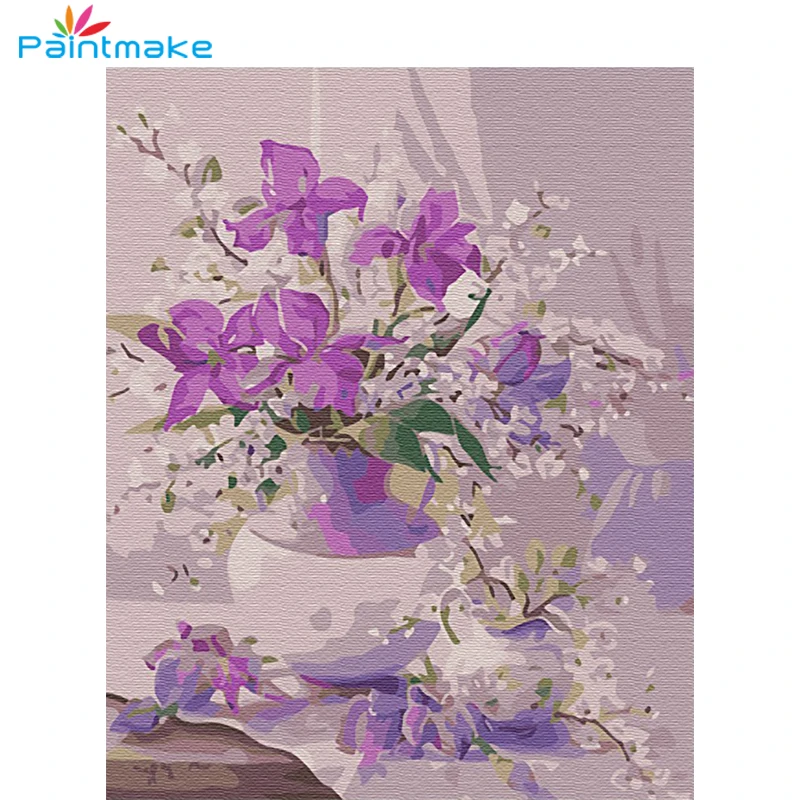 Paintmake Цветы DIY живопись по номерам наборы для рисования маслом Ручная роспись на