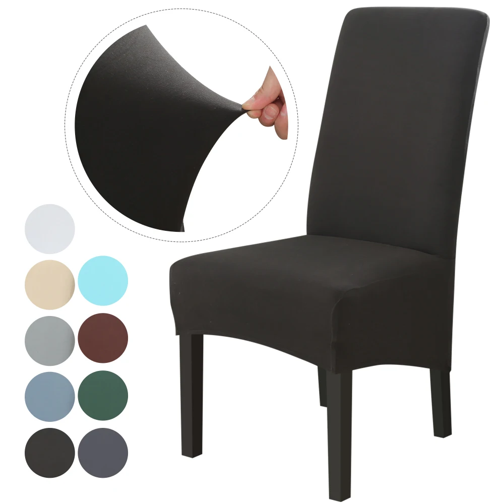 

XL Size Chair Cover Spandex Solid Color Dining Chair Covers -dirty Stretch Chair Cover Kitchen for home fundas sillas