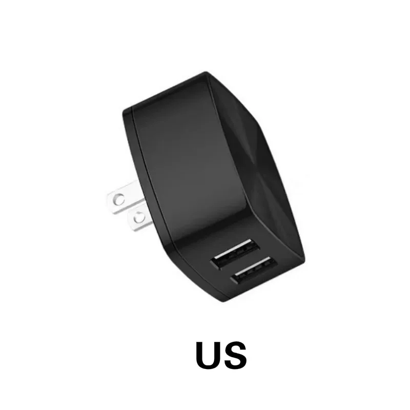 Двойной Быстрая зарядка для мобильных телефонов через USB Зарядное устройство 5V 2.4A 2 Порты и разъёмы Быстрая зарядка EU/US/UK розетки Зарядное устройство адаптер с 2.4A 3-в-1 кабель для быстрой зарядки - Цвет: US