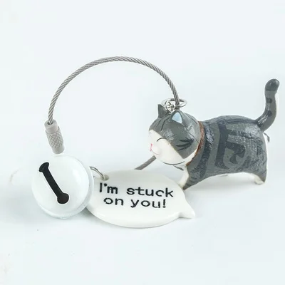 Кот брелок милый для ключей женщин котёнок Лаки с котом Творческий portachiavi chaveiro