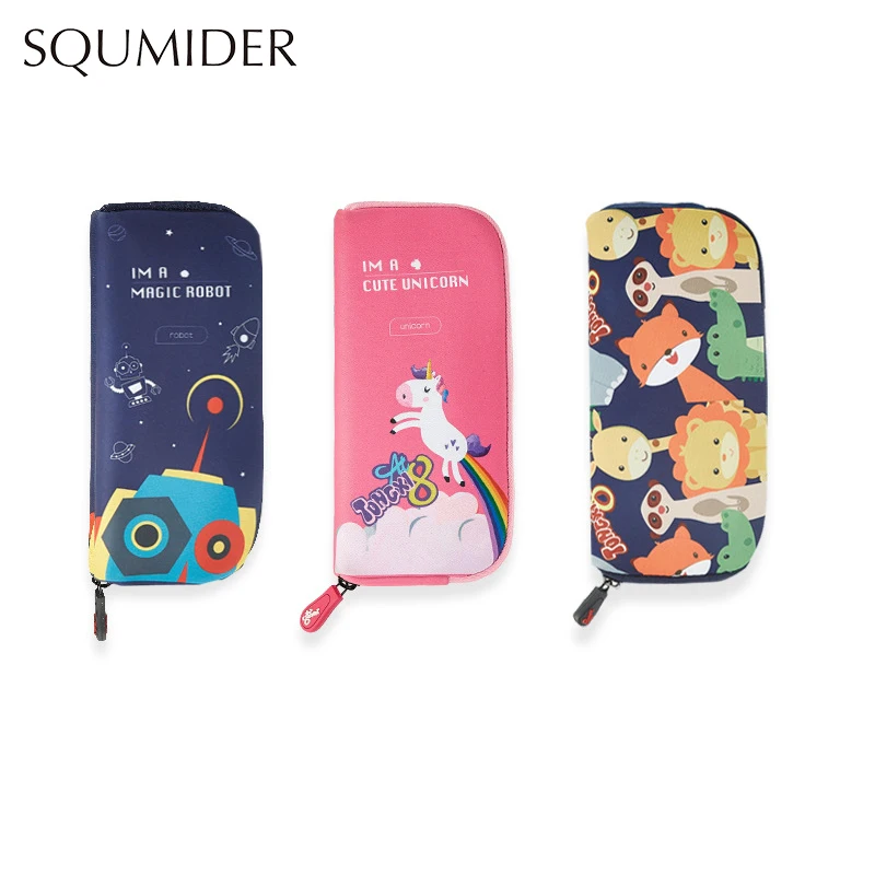 SQUMIDER креативный чехол для карандашей единорог мультфильм пенал на молнии