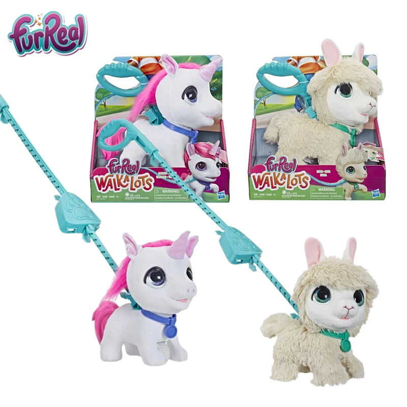 

Hasbro FurReal Walkalots Big Wags Unicorn Llama Pet Friends Movable Sounding Toys Animal Plush Dolls Push Toys Kids Best Gift