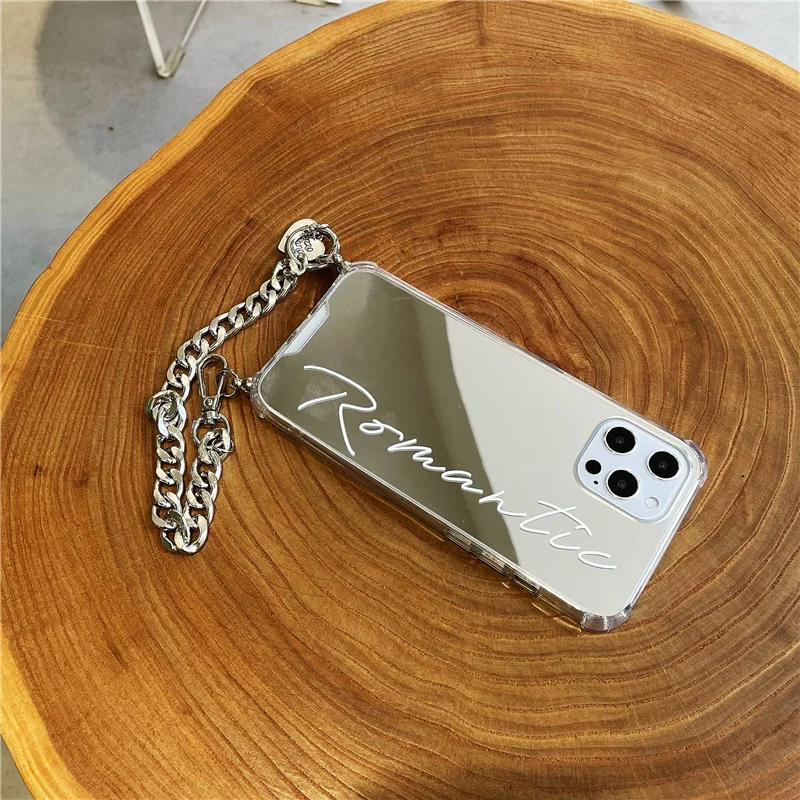 

Metal Chain lanyard Bracelet mirror phone case For iphone 12 12Pro Max 11 11Pro X Xs max SE2020 XR 7 8Plus shockproof cover