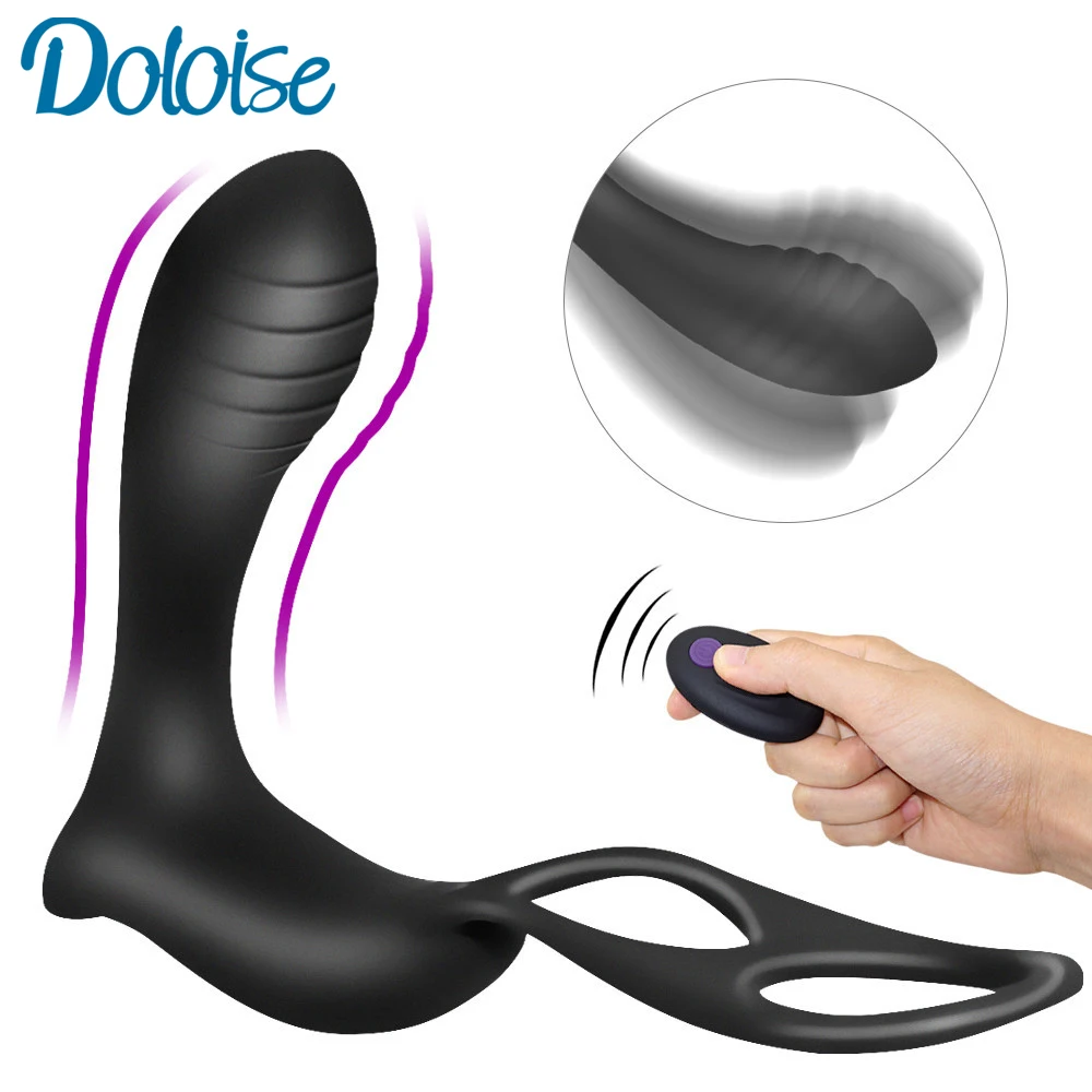 Силиконовый вибратор простаты 10 скоростей массажер с кольцом эротический