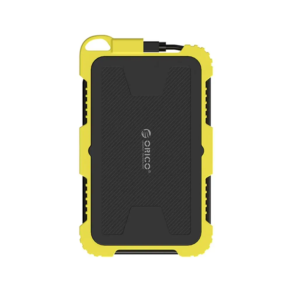 Yellow 2759U3 ORICO 2,5 дюймов USB3.0 HDD чехол с крючком водонепроницаемый ударопрочный Пылезащитный для наружного жесткого диска коробка для 2,5 дюймовый HDD SSD - Цвет: Yellow 2759U3