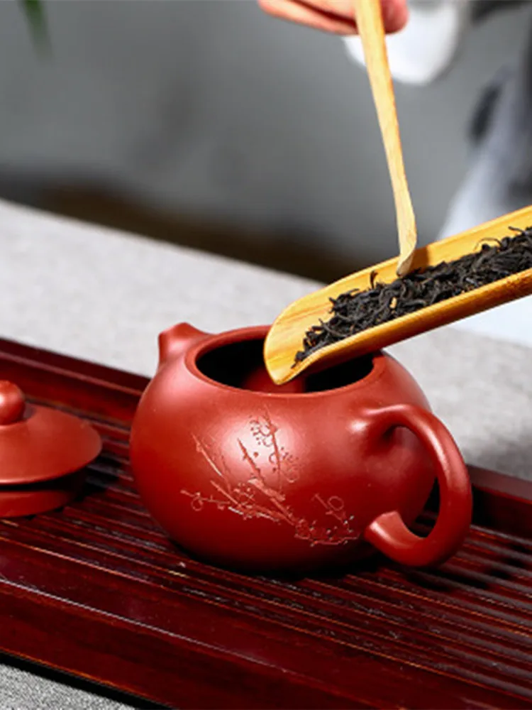 

145ML Yixing Zisha Teapot Raw Ore Dahongpao Famous Handmade Dark Fragrant Xishi Pot Tea Set Household Bubble Teapot