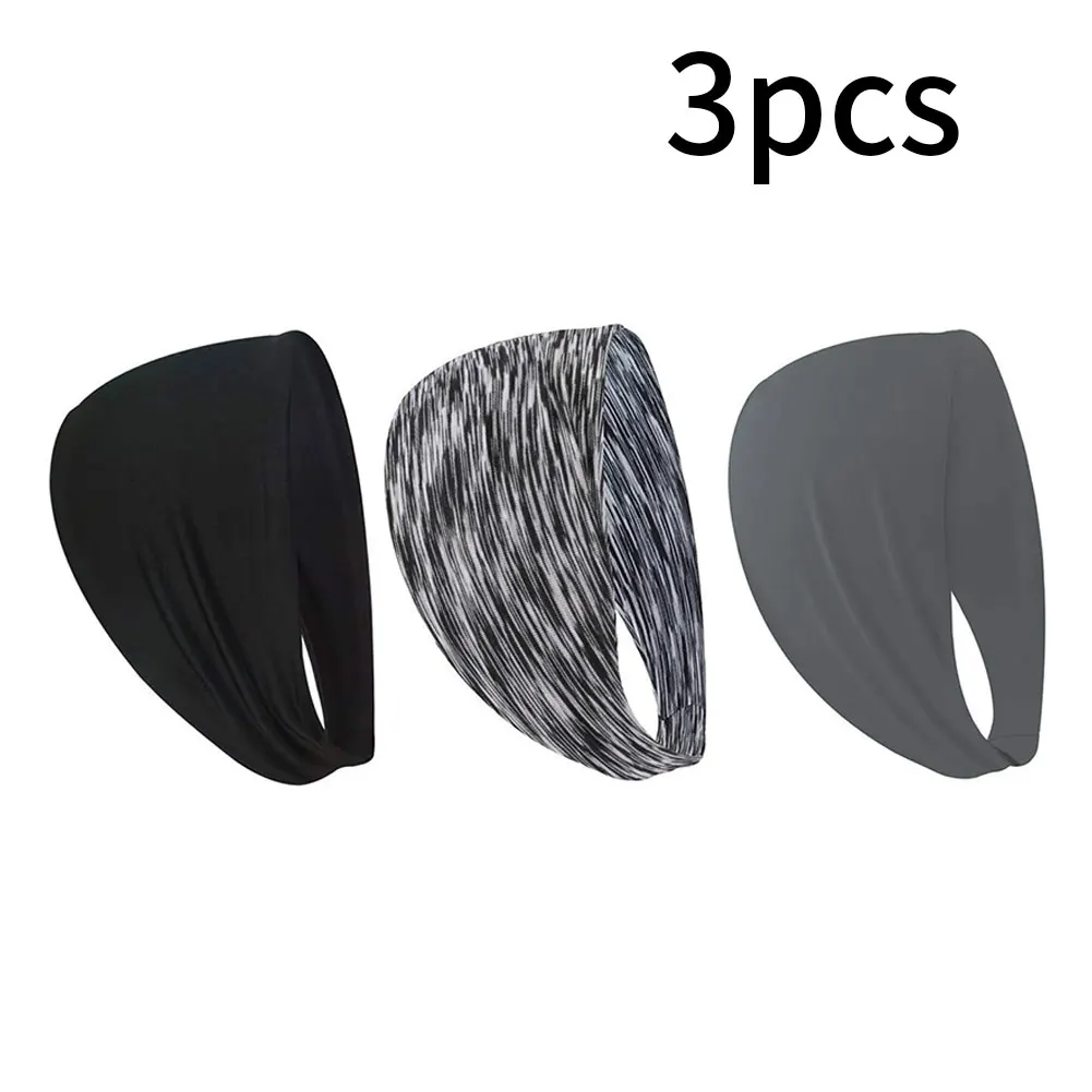 

3PCS Headband Sweat Wicking Hair Bands Sports Headband Moisture-Wicking Workout Headband Sport Sweatband Cycling Unisex Hairband