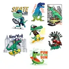 Термоклейкие нашивки для одежды, прочная наклейка, ткань, полосы динозавров для джинсов, курток, рюкзаков, бейдж для одежды