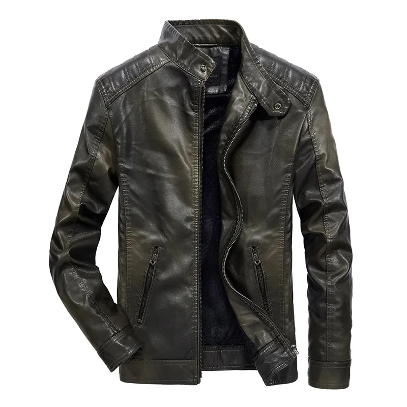 Chaqueta Cuero Hombre осенне зимняя мужская куртка из искусственной кожи мужские