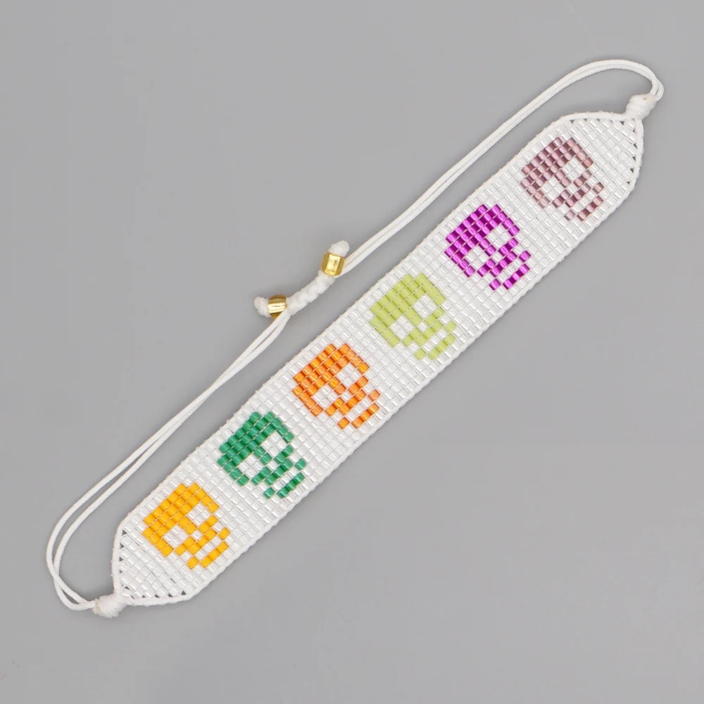 

Go2boho Mexican Skull Bracelets Halloween Gift Jewelry Miyuki Bracelet For Women Jewellery Woven Adjustable Pulseras Wholesale
