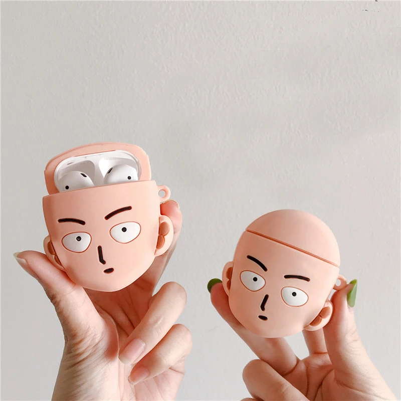 3D Аниме One Punch Man брелок для ключей чехол наушников Apple Airpods силиконовый Защитный