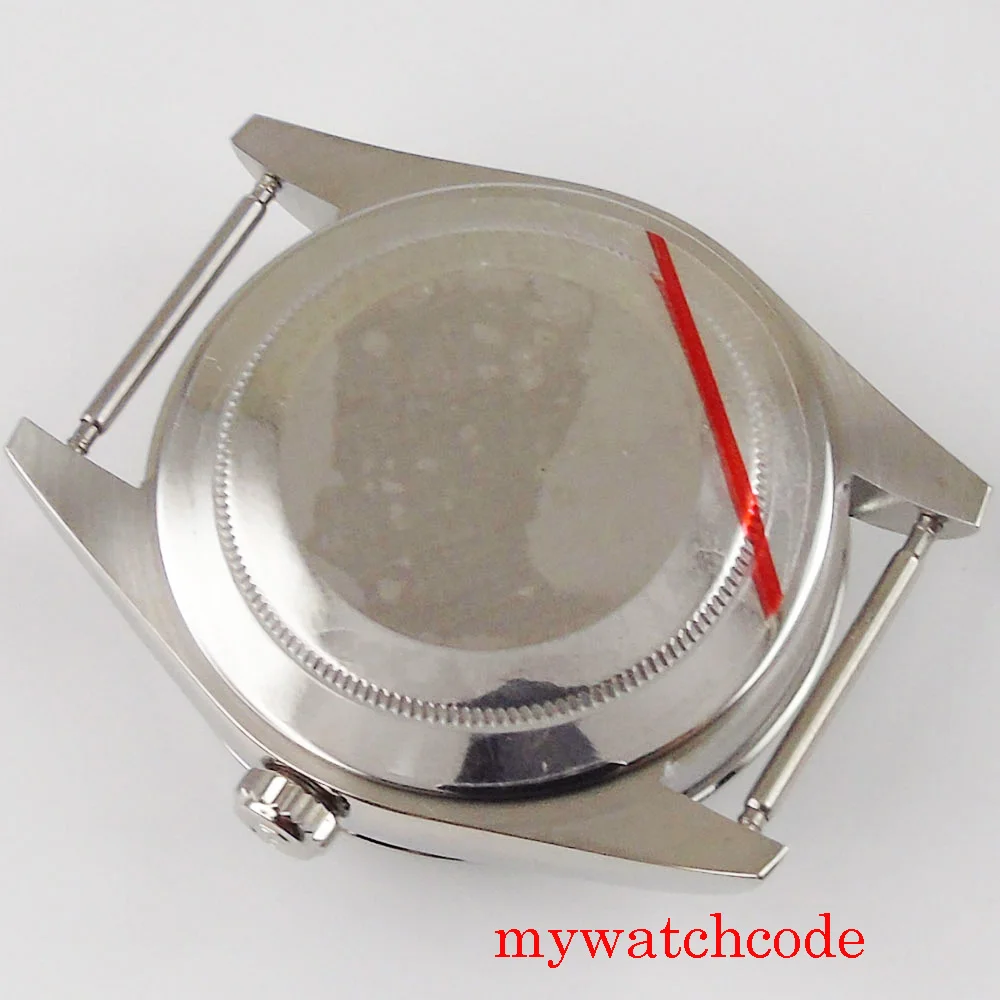 Роскошные 39 5 мм Parnis с сапфирами Стекло Для мужчин часы Чехол подходит