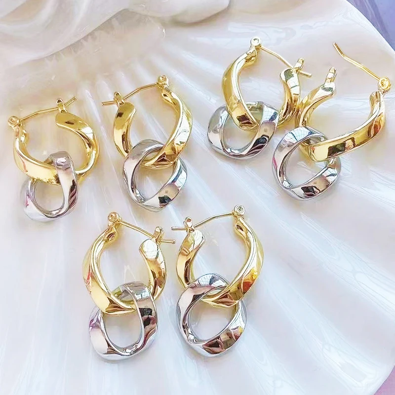 

5 Pairs Gold &silver earrings Jewelry earrings Fashion earrings Gift for women Punk Jewelry earrings style 20148