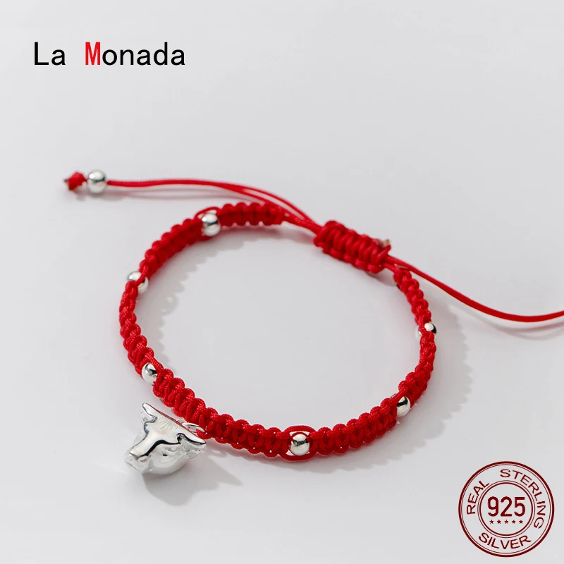 

Ла Monada красной нитью для упаковки крема для рук, 925 серебряный браслет красная веревочная нить Браслеты для Для женщин серебро 925 Корова Знак...