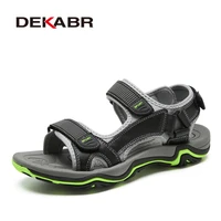 dekabr hot sale new fashion summer leisure beach men shoes high quality leather sandals plus size 45 mens outdoor shoes