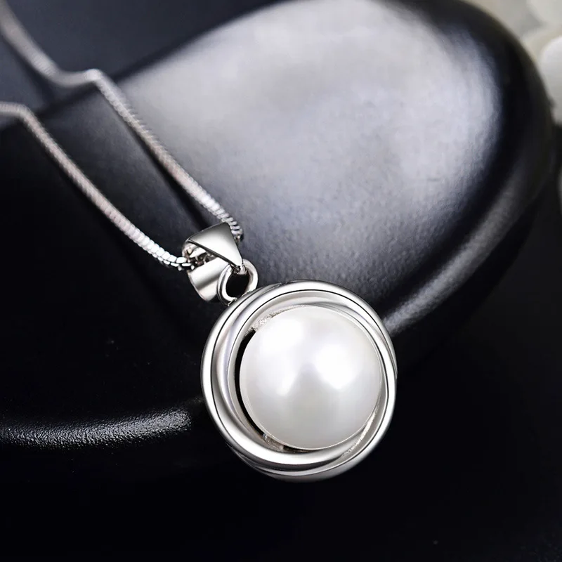 

Real S925 Sterling Silver 45 Cm Necklace Natural Pearl Gemstone Fine Silver 925 Jewelry Bizuteria Collares Mujer Pendants Box