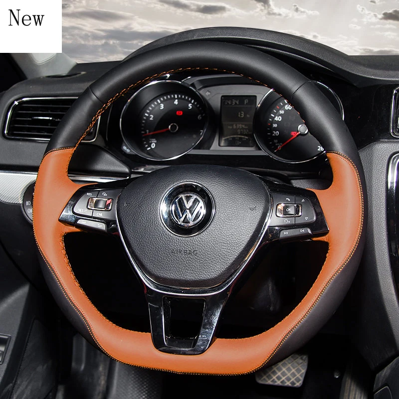 

Для Volkswagen Passat Magotan B8 Lavida Tiguan Гольф изготовленный на заказ ручной работы кожаный чехол рулевого колеса автомобиля, автомобильные аксессуары