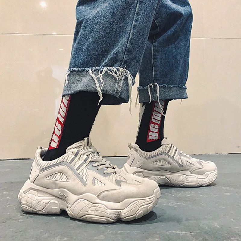 

Vogue New Platform Sneakers Shoes Breathable Casual Shoes Men Fashion Height Increasing Ladies Shoes Plus Size