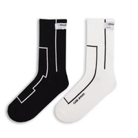 cotton socks letter printing label deconstruction line breathable sports street trend mens and womens fashion socks