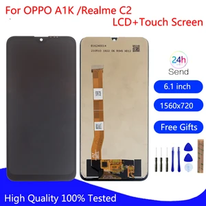 original for oppo realme c2 rmx1941 rmx1945 lcd display touch screen digitizer assembly phone parts for oppo a1k cph1923 lcd free global shipping