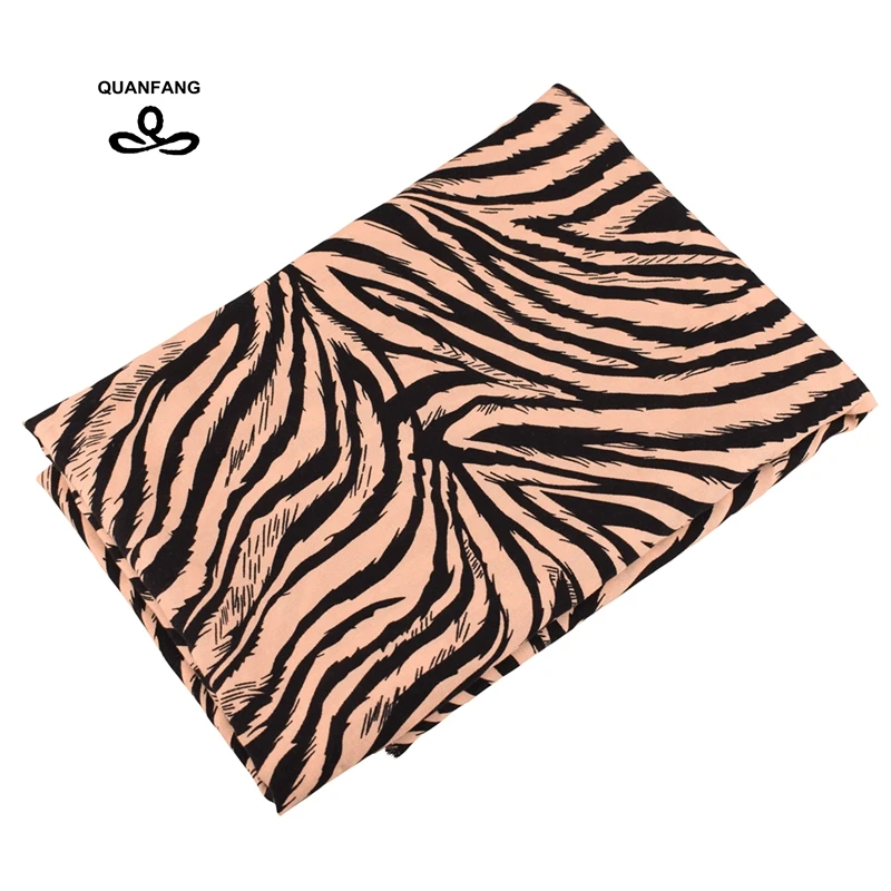 Ткань из хлопка с печатным принтом в стиле "зебра" для пэчворка, рукоделия, пошива одежды, кукол, простыней и рубашек. Размер: 50x140 см/шт.