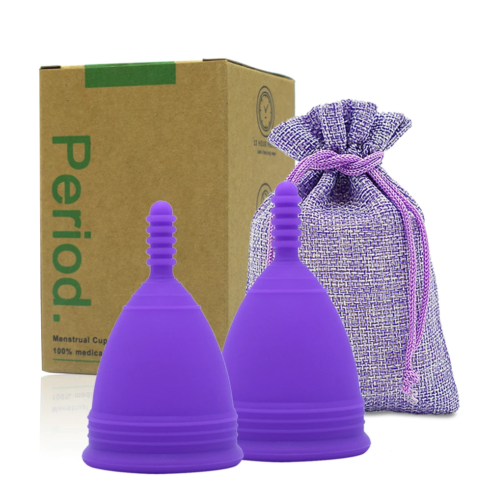 

2pcs Menstrual Cup Medical Silicone Feminine Hygiene Women Cup Reusable Copa Menstrual De Silicona Medica Menstrual Period Cups