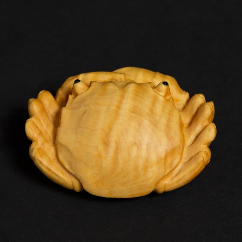 Фэн шуй настоящая деревянная статуя животного краба скульптура домашний