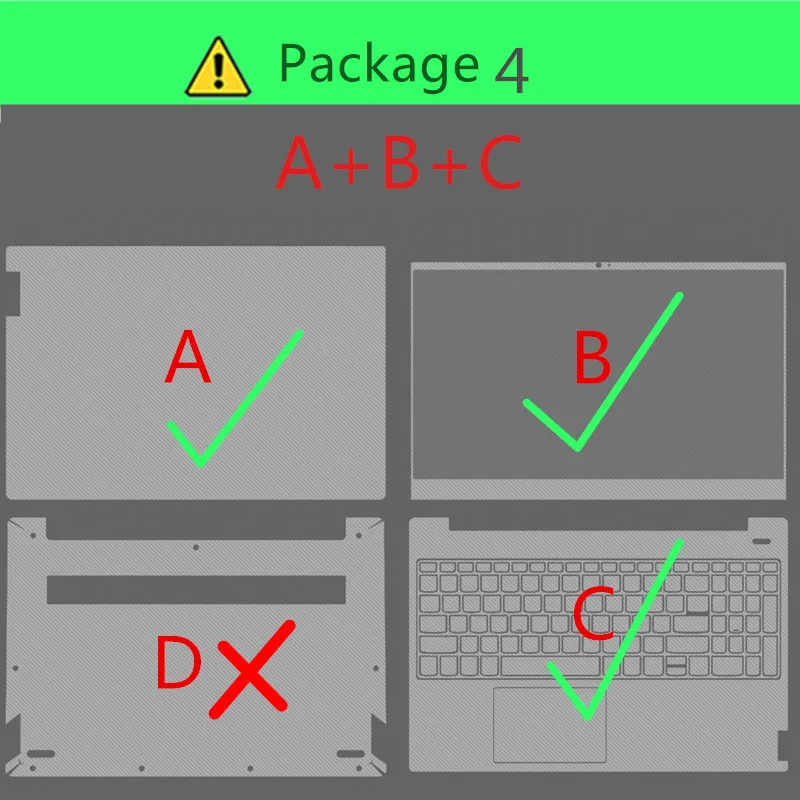 Package 4 A B C Наклейка на ноутбук s Для lenovo Yoga 2 3 4 5 6 7 Pro Yoga 900 910 920-13 C930-13IKB 900s-12ISK наклейка на кожу для Yoga Book YB1-X91F - Цвет: Package 4 A B C