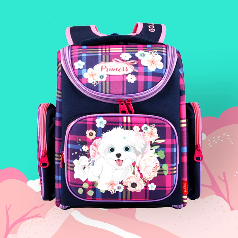 

Waterproof Girls School Bags Orthopedic Backpack Primary Boys Satchels Cartoon Dog Dinosaur Print Schoolbag Mochila Infantil