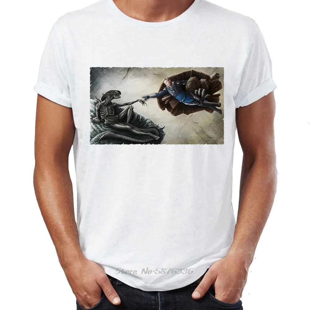 Мужская футболка с надписью The Creation Of Adam David Alien брюситель Evil Android Xenomorph - купить по