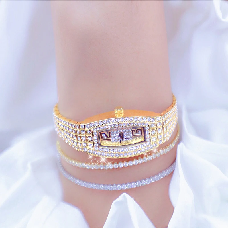 

Новые женские часы с маленьким циферблатом, женские наручные роскошные золотые часы со стразами, Famale, кварцевый браслет, часы, Relogio Feminino